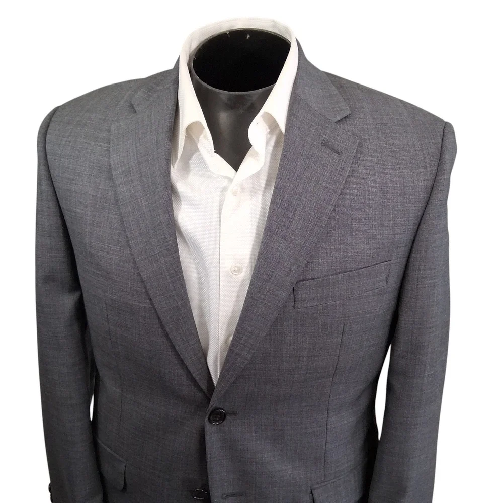 Lauren Ralph Lauren Sport Coat 38S Gray Crosshatch Wool Natural Stretch Blazer